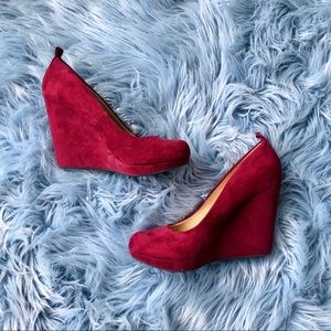 Pegabo Wine/Burgundy Wedge Heels Size 6.5